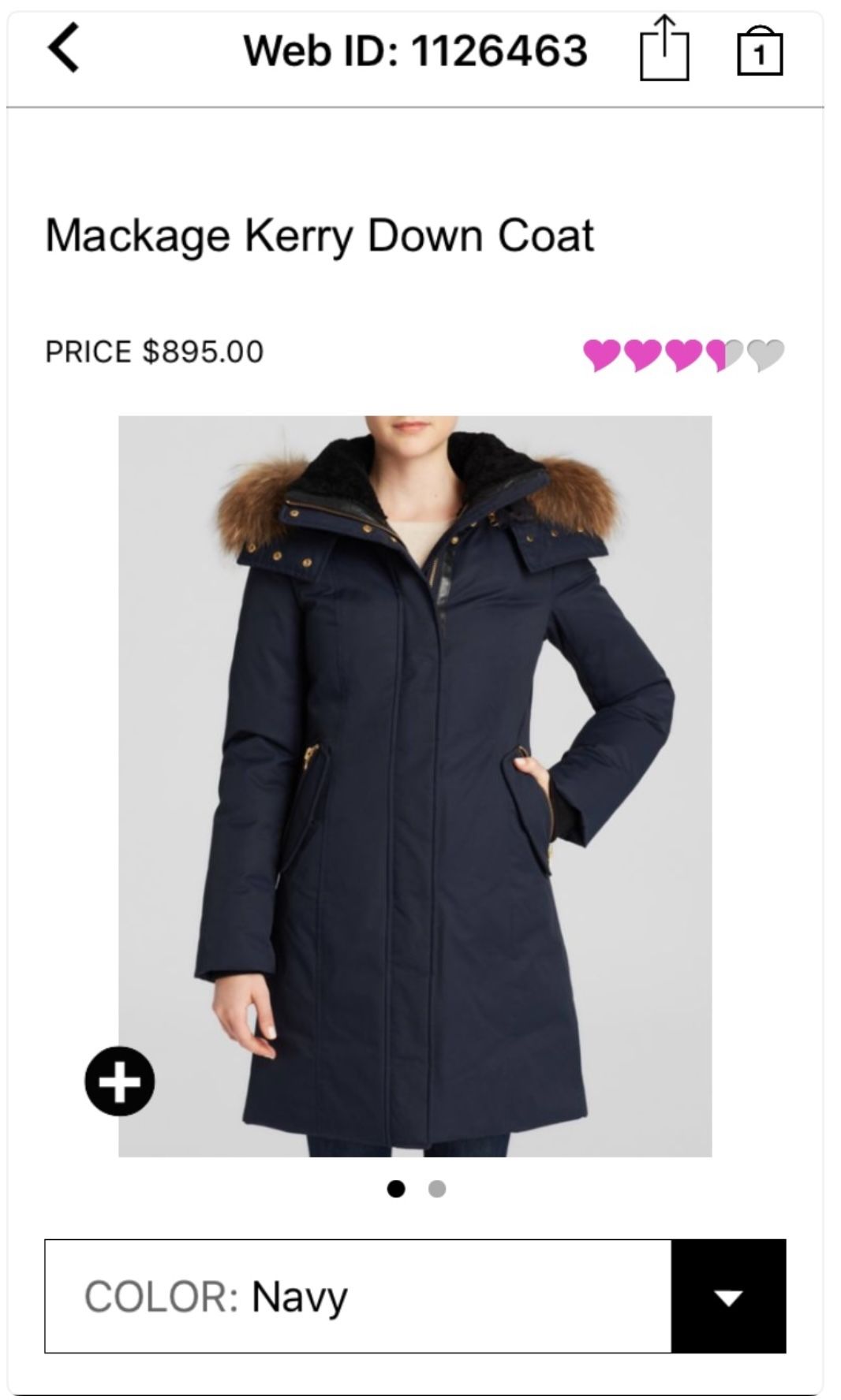 Mackage Kerry Down Coat - womens size medium