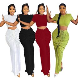 Women Sexy Two Pieces Set Long Skirt,size Small Medium And XXL