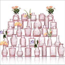 Pink bud vases (32 pack)