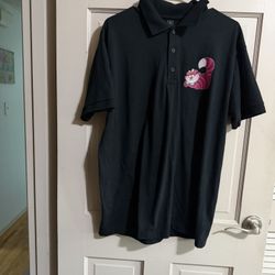 Men’s Alice In Wonderland The Cheshire Cat Men’s Polo Size Large Black