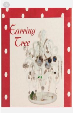 Earring Tree Jewelry Organizer Stand White Holds 40+ Pairs New in Box