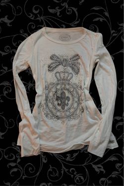 Vintage Y2k White Rhinestone Top