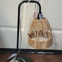 Rattan Lampshade Plug In Light With Switch 