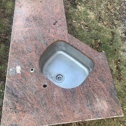 Granite Counter With Sink 2 Panel Doors