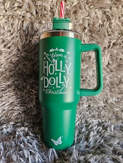 Dolly Parton Holly Dolly Christmas Tumbler GREEN