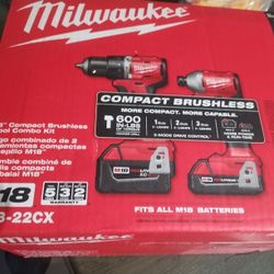 MILWAUKEE M18 COMPAC BRUSHLESS IMPACT /DRILL COMBO KIT
