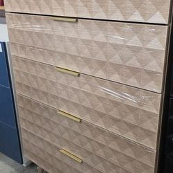 New Modern Diamond Shape 5-Drawer Tall Dresser