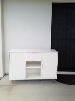 White TV Stand Entertainment center Console Table 47 W X 16 L X 34 H Inches