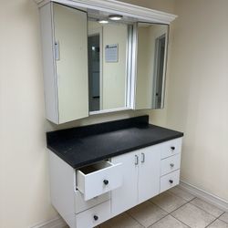 Floating Cabinet With Wall Mirror