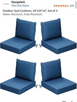 New set of 4 patio chairs cushions
