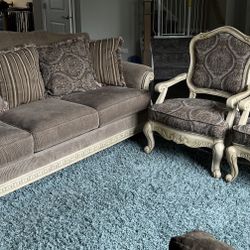 Ashley Vintage Sofa & Two Chairs $500+$250