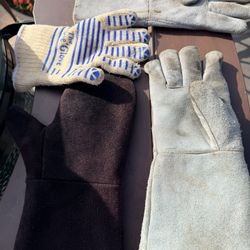 Lot Of Welding Bbq Or Oven Ove Glove Mitts Gloves $20 For Lot
