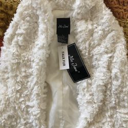 NWT White Fur Kids Vest 