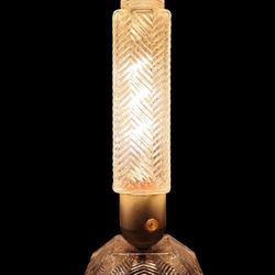 VTG 1930s  Art Deco Glass Skyscraper Boudoir Bedroom Table Lamp