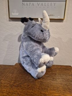 Fiesta Sitting Rhino Grey Plush Stuffed Animal Children Toy 15"