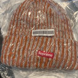 Supreme Rainbow Knit Beanie Rust