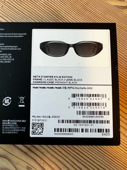 META STARFIRE Kylie Edition AI Smart Glasses Black Frames Black Lenses NEW NIB!