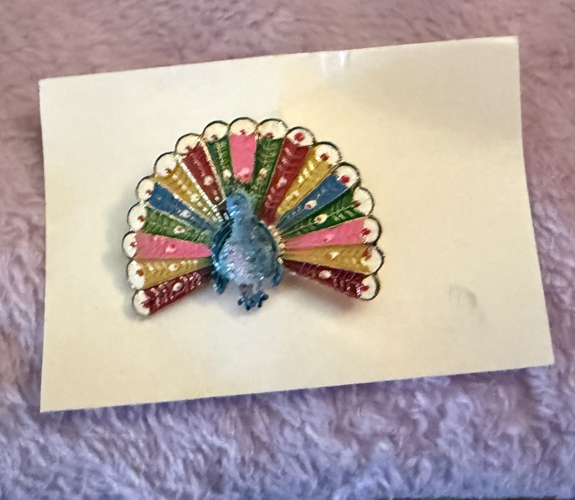 Vintage Peacock Scatter Pin A. New Out Of Box