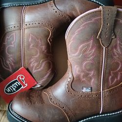 Justin Girl Cowboy Boots 6.5 New With Tag And Box
