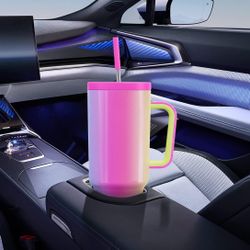 New Meoky 40oz Tumbler with Handle, Leak-proof Lid and Straw, Insulated Coffee Mug Stainless Steel Travel Mug, Keeps Cold for 34 Hours or Hot for 10 H