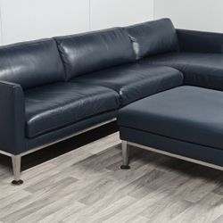 American Leather Henley Sectional and Ottoman