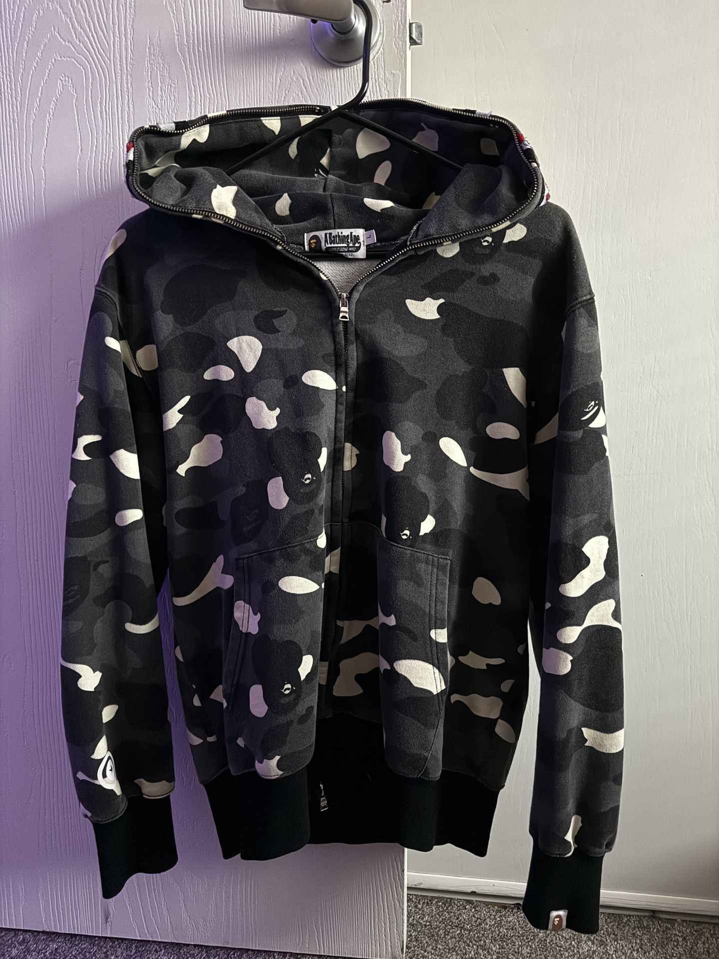 BAPE City Camo Shark WGM Full-Zip Hoodie (glow In The Dark)