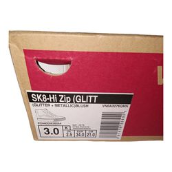 VANS Girl Sk8-Hi Zip Pink Glitter Sneakers Shoe Size 3