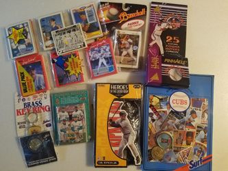 BASEBALL MEMORABILIA COLLECTION CARDS COINS +MORE