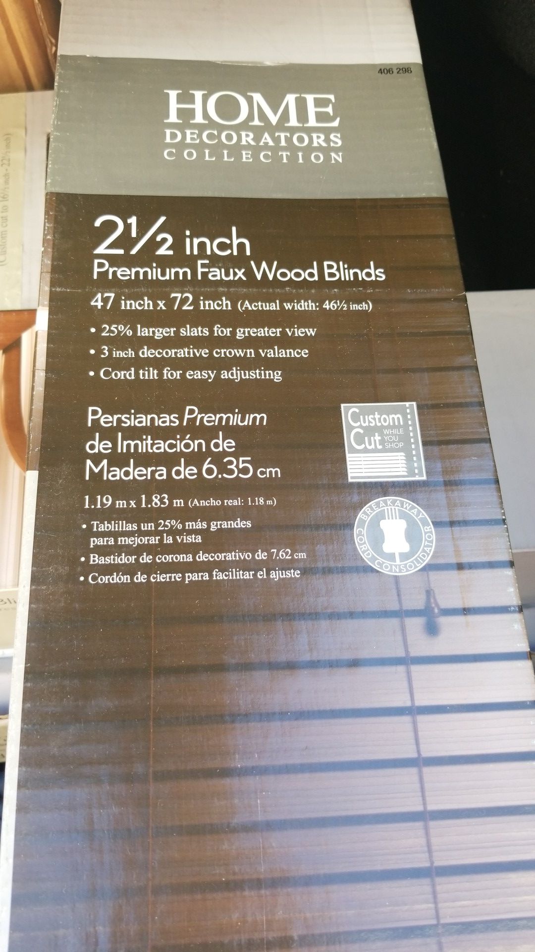 2 1/2 inch Brown Wood Blinds