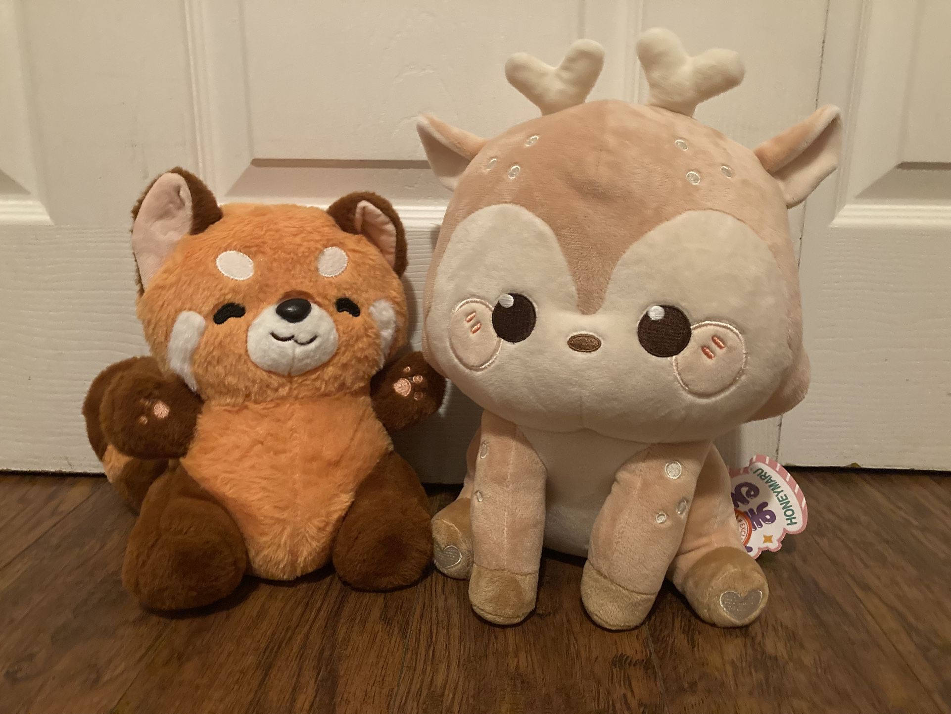 Honeymaru Exclusive Kawaii Deer Fawn FYE Plush Stuffed Animal Red Panda Set Toys