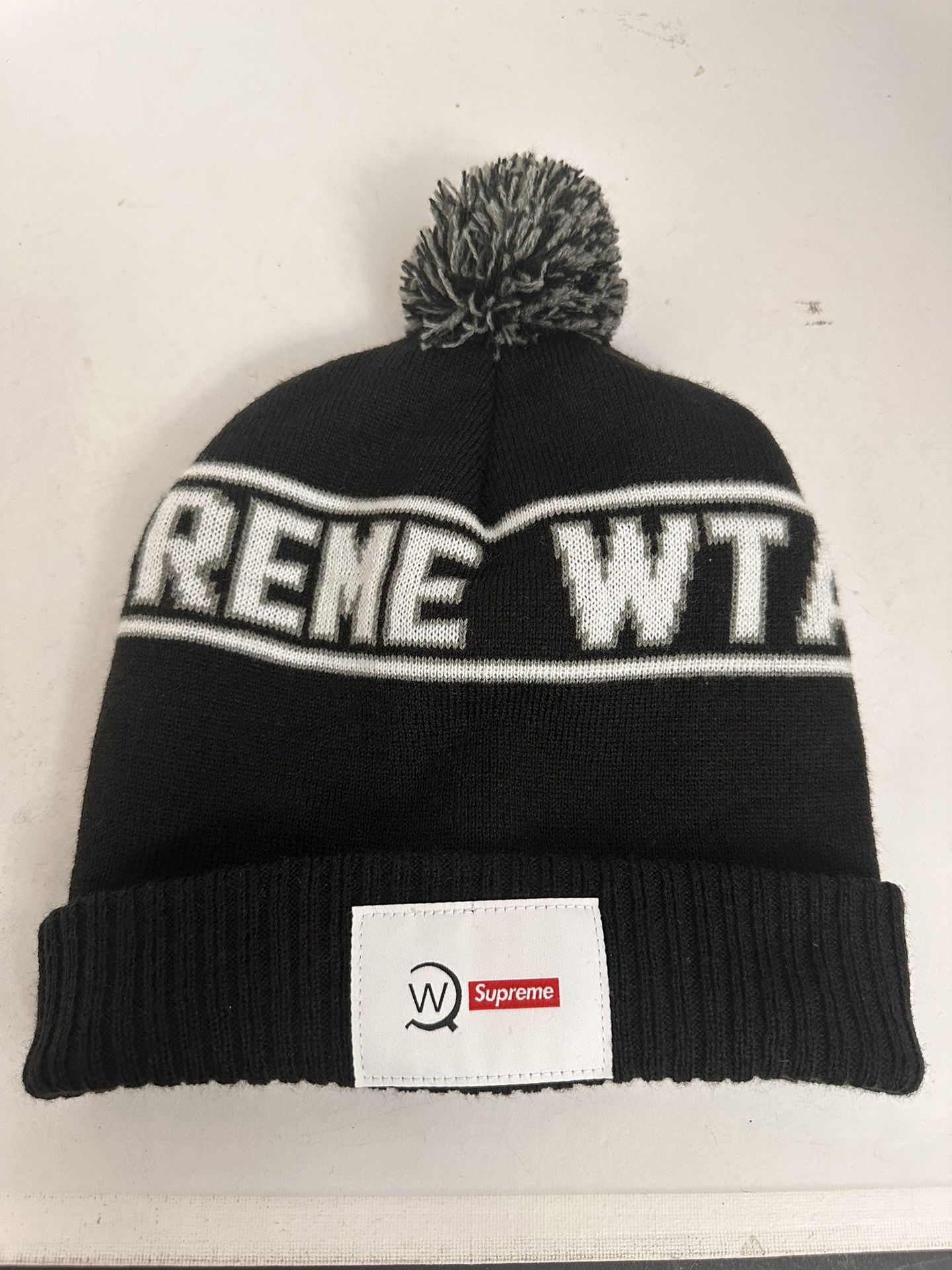 Supreme X WTAPS Black Beanie  Winter Hat Logo
