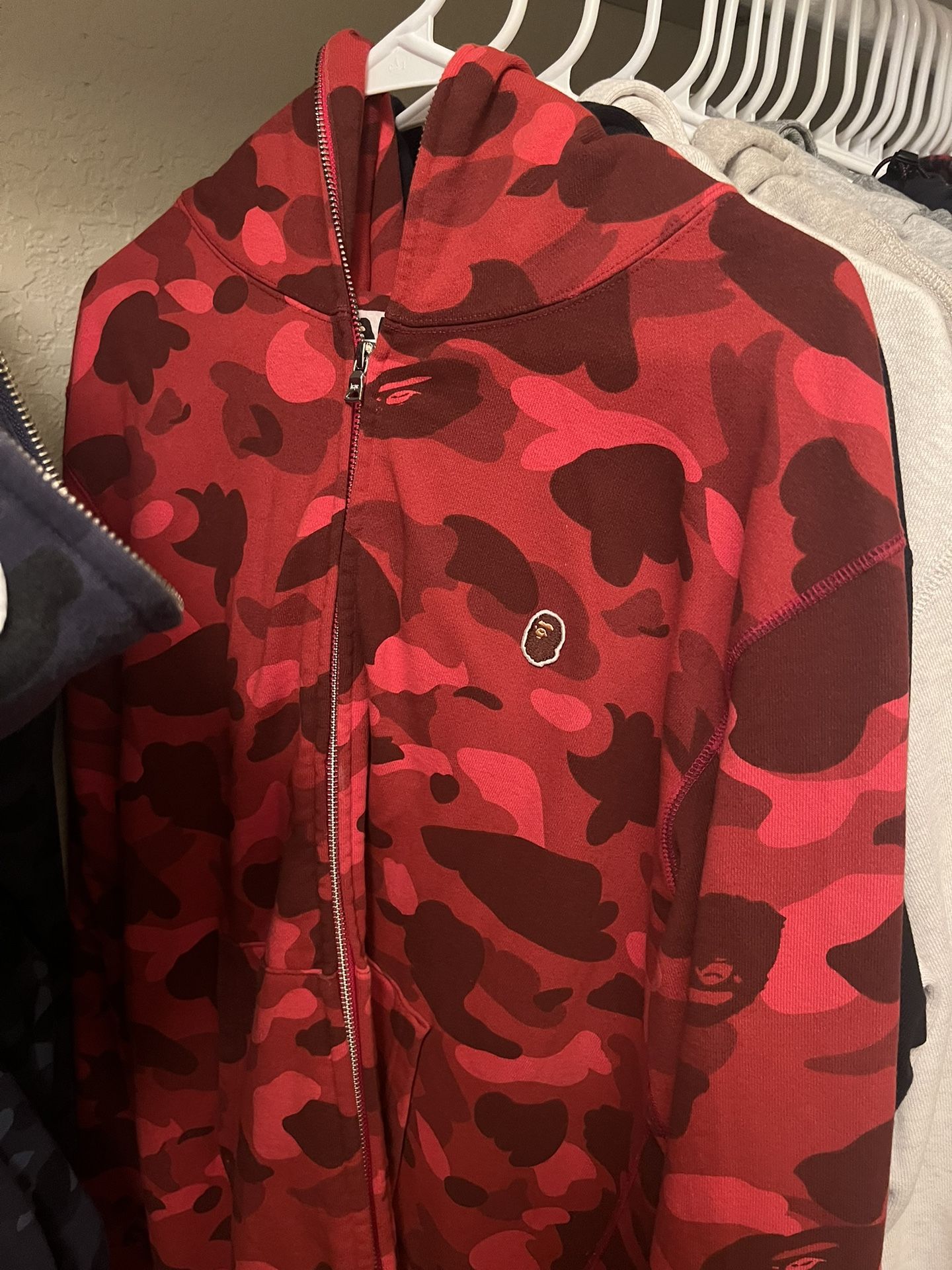 Bape Hoodie Red Full Zip