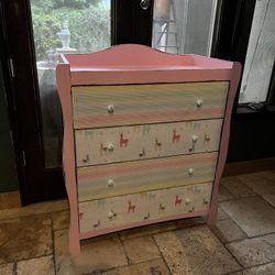 Custom-made Girls Dresser Changing Table With Matching Cover