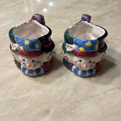 Set of 2 Super Cute Christmas Ceramic Mugs