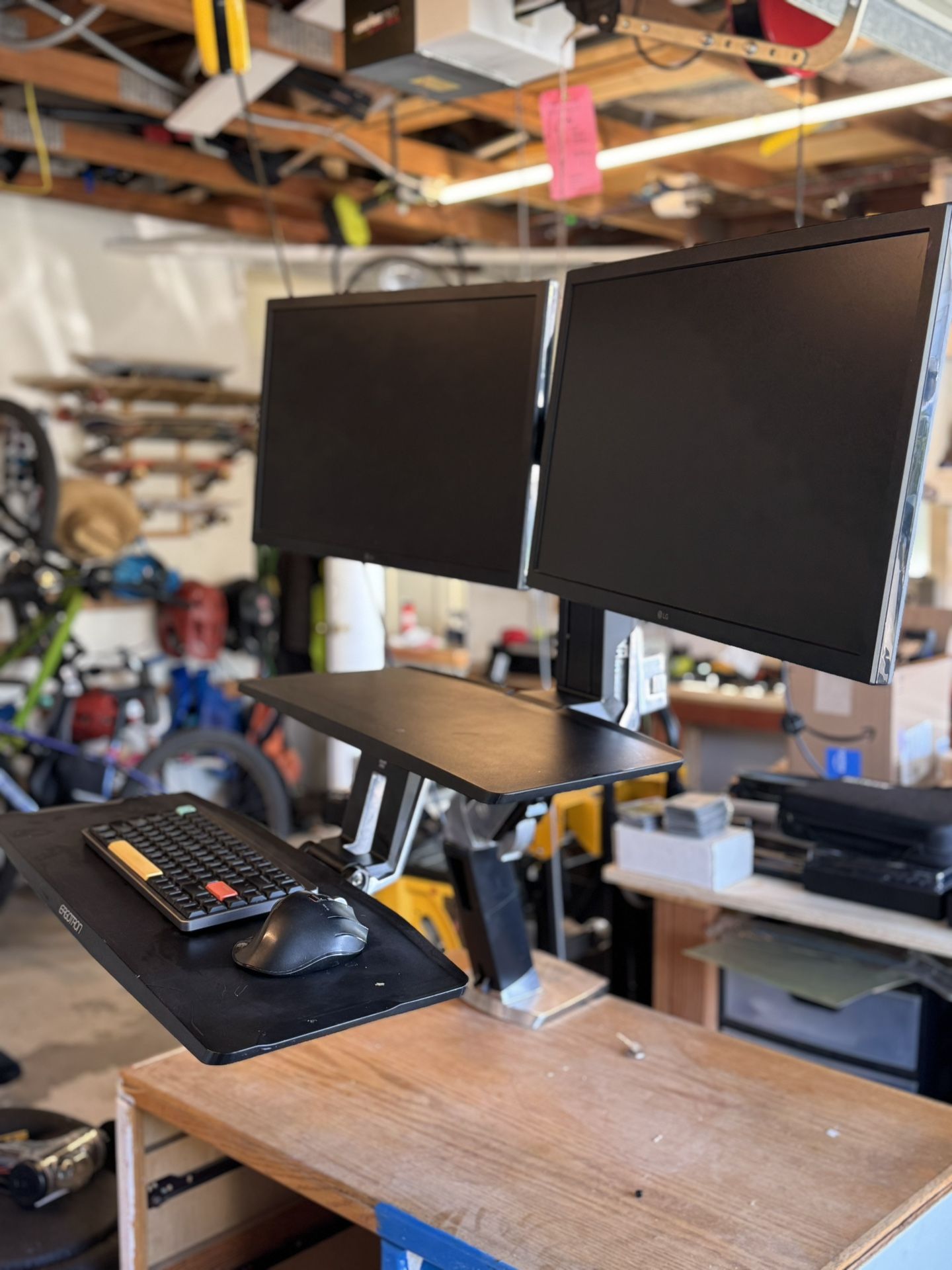 Ergotron Dual Monitor Arm + 2 LG 27GS50F-B 27” Gaming Monitors