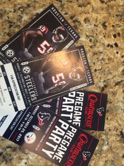 Texans vs Steelers Section 324 Row E seats 5/6