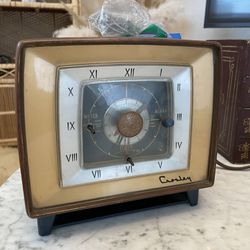 RARE Project Antique Tube Radio Prop Rehab Clock Electric Vintage Retro  Collectible 