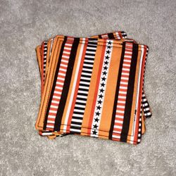 Handmade Machine Sewn Halloween Pattern Set Of 4 Coasters — 4”x4.5”