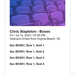 Vip Chris Stapleton Box Seat For