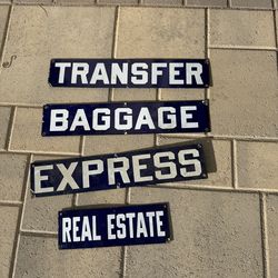 4  porcelain signs
