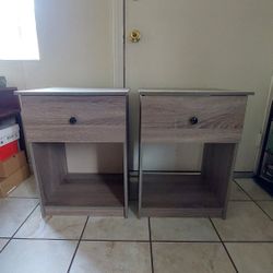 Pair Of Gray Nightstands