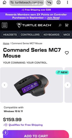 Turtle Beach Command Series MC7 Mouse- Brand New!