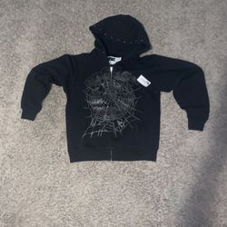 Black OG Web Studded Zip Hoodie