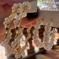 2 Pairs New Costume Earrings Set – Stylish Fashion Jewelry for Women