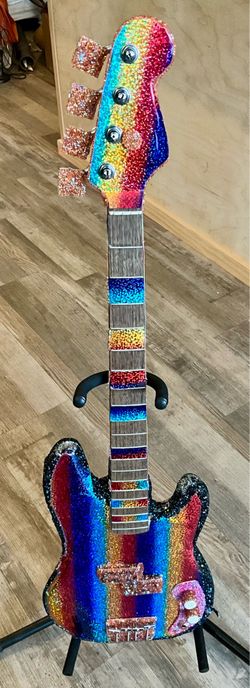 4-String Bass Guitar - Rainbow Sparkle Pride