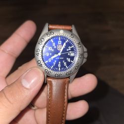 Luminox Men's MBM Model Analog Display Leather Band Swiss Quartz Watch 