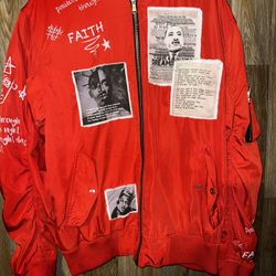 Peace Unltd.NY Patched Bomber Flight Jacket Marthin Luther King Unisex