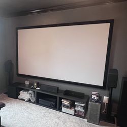 Projector And Fixed Movie Screen