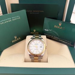 Rolex Datejust 41 126333 White dial 18k Yellow Gold Two Tone (FULL SET)