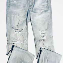 American Eagle AE Distressed Artist Flare Super Stretch Jean Women’s 8 Long NEW without tags